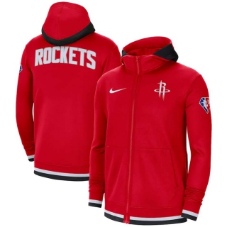 Men's NBA Houston Rockets Nike Red 75th Anniversary Performance Showtime Full-Zip Hoodie Jacket
