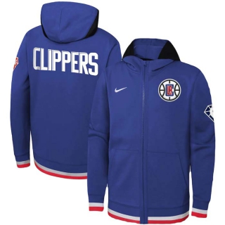 Men's NBA Los Angeles Clippers Nike Royal 75th Anniversary Performance Showtime Full-Zip Hoodie Jacket
