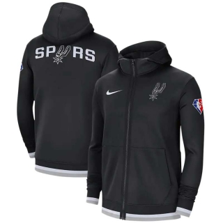 Men's NBA San Antonio Spurs Nike Black 75th Anniversary Performance Showtime Full-Zip Hoodie Jacket
