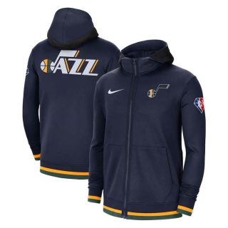 Men's NBA Utah Jazz Nike Navy 75th Anniversary Performance Showtime Full-Zip Hoodie Jacket