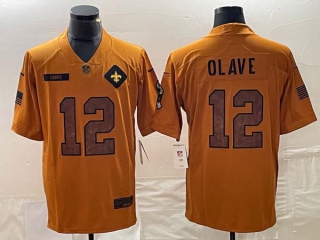 Men's NFL New Orleans Saints #12 Chris Olave Nike Brown 2023 Salute To Service Limited Jersey