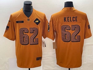 Men's NFL Philadelphia Eagles #62 Jason Kelce Nike Brown 2023 Salute To Service Limited Jersey