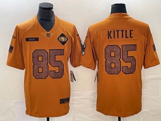 Men's NFL San Francisco 49ers #85 George Kittle Nike Brown 2023 Salute To Service Limited Jersey