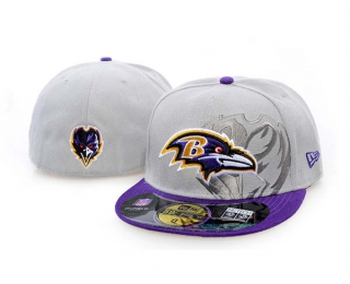 NFL Baltimore Ravens New Era Gray Purple 59FIFTY Fitted Hat 1003