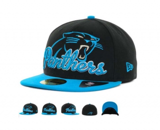 NFL Carolina Panthers New Era Black Blue 59FIFTY Fitted Hat 1002