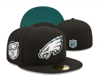 NFL Philadelphia Eagles New Era Black 75th Anniversary 59FIFTY Fitted Hat 3001