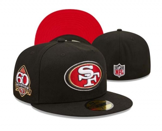 NFL San Francisco 49ers New Era Black 60th Anniversary 59FIFTY Fitted Hat 3001