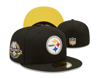 NFL Pittsburgh Steelers New Era Black 80th Anniversary 59FIFTY Fitted Hat 3001