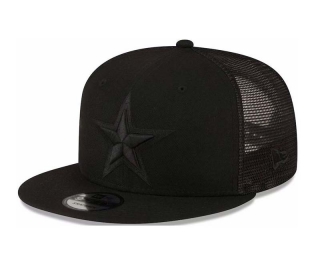 NFL Dallas Cowboys New Era Black On Black Trucker 9FIFTY Snapback Hat 2028