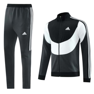 Men's Adidas Athletic Full Zip Jacket Sweatsuits Black Charcoal (2)