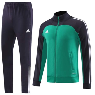 Men's Adidas Athletic Full Zip Jacket Sweatsuits Green Black (2)