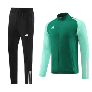 Men's Adidas Athletic Full Zip Jacket Sweatsuits Green Black (4)