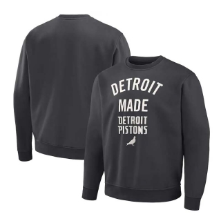 Men's Staple x NBA Detroit Pistons Anthracite Plush Pullover Sweatshirt
