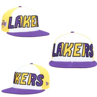 NBA Los Angeles Lakers New Era White Purple Back Half 9FIFTY Snapback Hat 2130