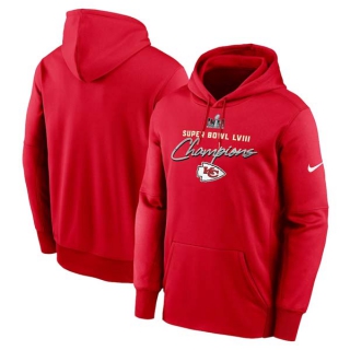 Men's NFL Kansas City Chiefs Nike Red Super Bowl LVIII Champions Classic Therma Performance Pullover Hoodie