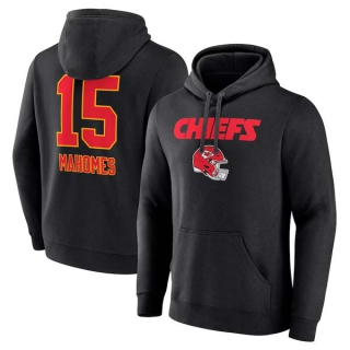 Men's NFL Kansas City Chiefs Patrick Mahomes Fanatics Branded Black Team Wordmark Player Name & Number Pullover Hoodie