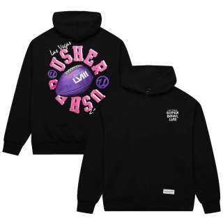 Unisex Usher Super Bowl LVIII Collection Mitchell & Ness Black Blacklight Legacy Pullover Hoodie