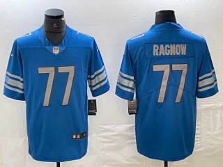 Men's Detroit Lions #77 Frank Ragnow Blue 2023 F.U.S.E. Vapor Untouchable Limited Stitched Jersey