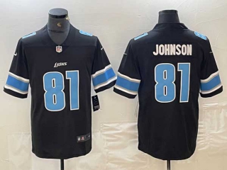 Men's Detroit Lions #81 Calvin Johnson Black Color Rush Stitched NFL Nike Limited Jersey