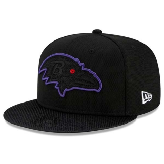 NFL Baltimore Ravens New Era Black 2021 NFL Sideline Road 9FIFTY Snapback Adjustable Hat 2001