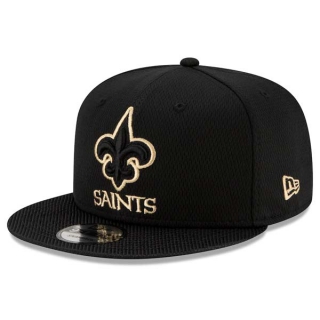 NFL New Orleans Saints New Era Black 2021 NFL Sideline Road 9FIFTY Snapback Adjustable Hat 2040