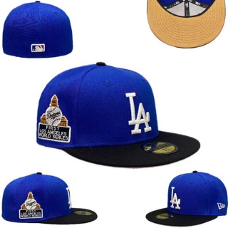 Wholesale MLB Los Angeles Dodgers New Era Royal Black First Los Angeles World Series 59FIFTY Fitted Hat 0528