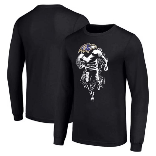 Men's NFL Baltimore Ravens Black Starter Logo Graphic Long Sleeves T-Shirt