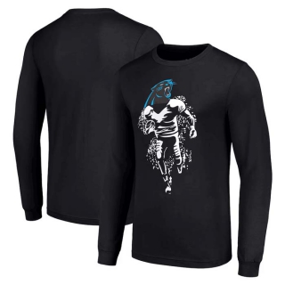 Men's NFL Carolina Panthers Black Starter Logo Graphic Long Sleeves T-Shirt