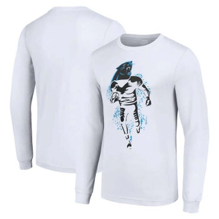 Men's NFL Carolina Panthers White Starter Logo Graphic Long Sleeves T-Shirt