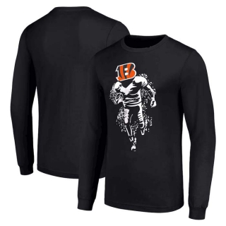Men's NFL Cincinnati Bengals Black Starter Logo Graphic Long Sleeves T-Shirt