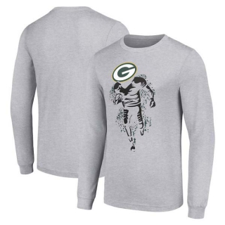 Men's NFL Green Bay Packers Gray Starter Logo Graphic Long Sleeves T-Shirt