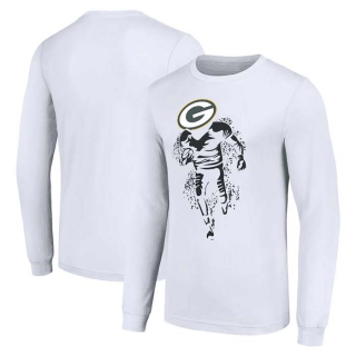 Men's NFL Green Bay Packers White Starter Logo Graphic Long Sleeves T-Shirt