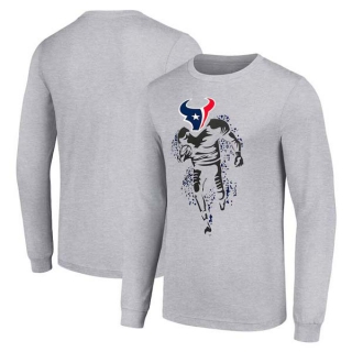 Men's NFL Houston Texans Gray Starter Logo Graphic Long Sleeves T-Shirt