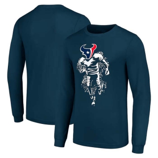 Men's NFL Houston Texans Navy Starter Logo Graphic Long Sleeves T-Shirt