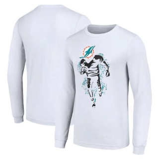 Men's NFL Miami Dolphins White Starter Logo Graphic Long Sleeves T-Shirt
