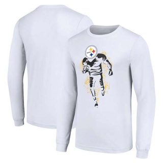 Men's NFL Pittsburgh Steelers White Starter Logo Graphic Long Sleeves T-Shirt