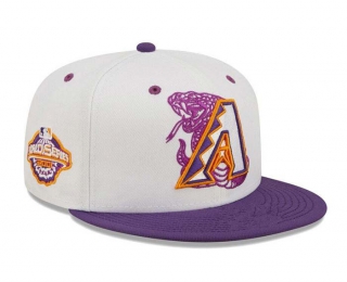 MLB Arizona Diamondbacks New Era White Purple 2001 World Series 9FIFTY Snapback Hat 2020