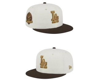 MLB Los Angeles Dodgers New Era White Brown 50th Anniversary 9FIFTY Snapback Hat 2271