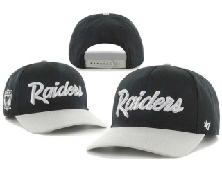NFL Las Vegas Raiders '47 Black Gray White Vintage Script 9FIFTY Snapback Hat 8001