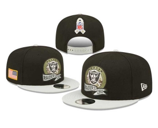 NFL Las Vegas Raiders New Era Black Cream 2022 Salute To Service 9FIFTY Snapback Hat 8002