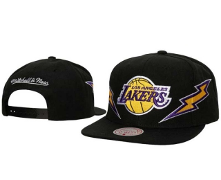 NBA Los Angeles Lakers Mitchell & Ness Black Double Trouble Snapback Hat 8056