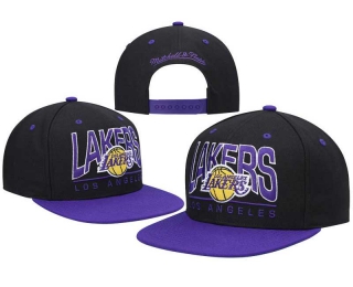 NBA Los Angeles Lakers Mitchell & Ness Black Purple Team Arch Snapback Hat 8059
