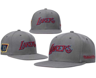 NBA Los Angeles Lakers Mitchell & Ness Charcoal Hardwood Classics 50th Anniversary Snapback Hat 8060