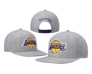 NBA Los Angeles Lakers Mitchell & Ness Grey Heather Snapback Hat 8061
