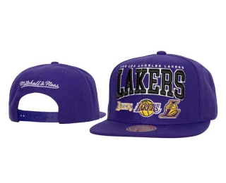 NBA Los Angeles Lakers Mitchell & Ness Purple Champ Stack Snapback Hat 8064