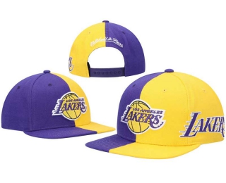 NBA Los Angeles Lakers Mitchell & Ness Purple Gold Team Half and Half Snapback Hat 8065
