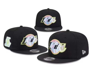 NBA Los Angeles Lakers New Era Black Color Pack 9FIFTY Snapback Hat 8067