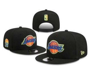NBA Los Angeles Lakers New Era Black Neon Pop 9FIFTY Snapback Hat 8068