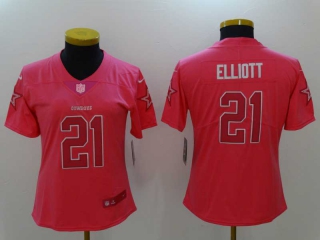 Women's Dallas Cowboys #21 Ezekiel Elliott Pink Stitched NFL Nike Limited Jersey