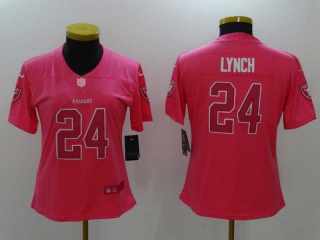 Women's Las Vegas Raiders #24 Marshawn Lynch Pink Stitched NFL Nike Limited Jersey